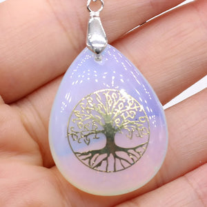 Pendentif Boule Pierre Naturelle Arbre de Vie