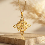 Pendentif et collier "protection éternelle" nœud de sorcière