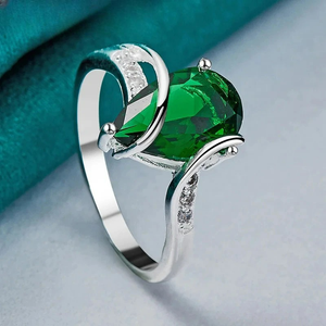 Bague Anneau Goutte d'Eau en Zircon