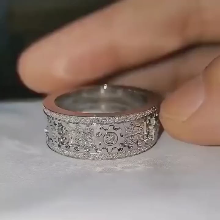 Bague Tournante "les Rouages du Temps" Anti-Stress