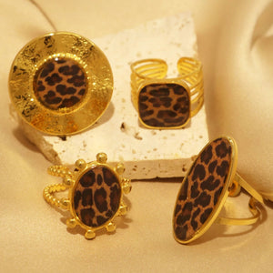 Set de Bagues Anneaux Léopards de Style Ethnique