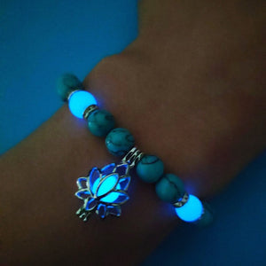 Bracelet Fleur de Lotus Pierre Turquoise