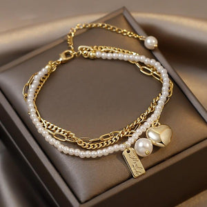 Bracelet Coeur & Perles des Mers du Sud