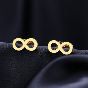 Boucles D'Oreilles Symbole Infini Clou Femme or