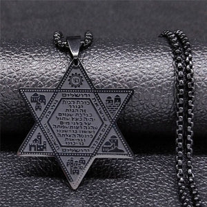 Collier Hexagramme Étoile de David Judaisme Pendentif