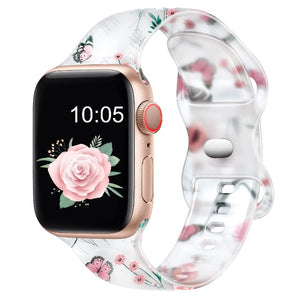 Bracelet Apple Watch Femme Imprimé Fleuri