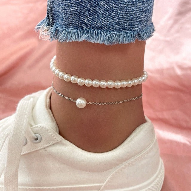 Bracelet de Cheville Perle Femme Bijoux