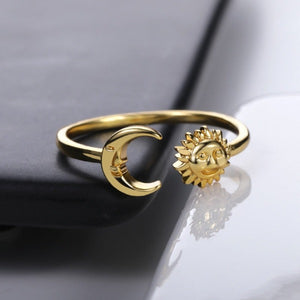 Bague Lune Soleil Astres Femme