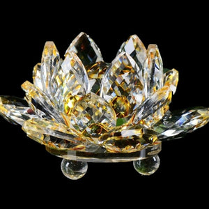 Ornement Fengshui en Verre Crystal  "Fleur de quartz" - Guérison, Bouddhisme, Méditation