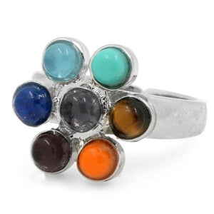 Bague 7 Chakras couleur Argent