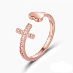 Ring mit Kreuz für Damen Gold & Silber Roségold