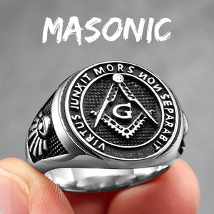 Bague Chevalière Franc Maçonnerie Anneau Homme Argent 