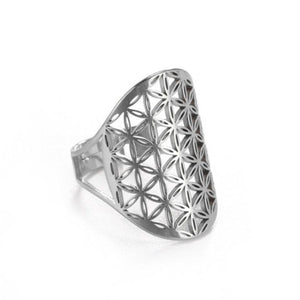 Bague Fleur de Vie Dawapara Mandala argent