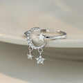 Bague Lune et Etoile Femme Anneau Astres