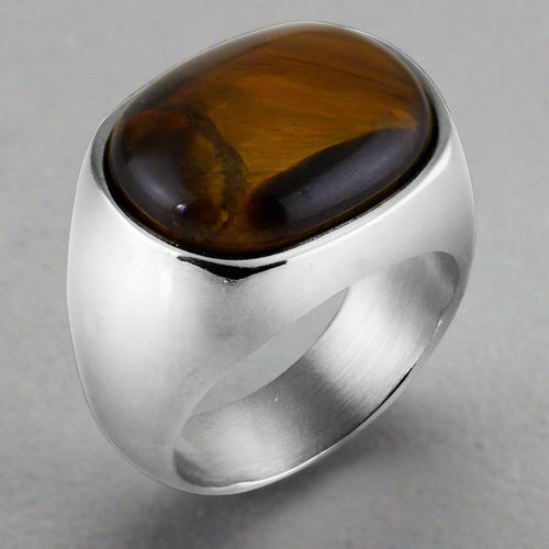 Tigerøje ring og sølv