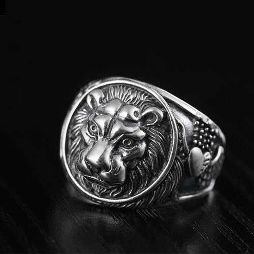 Anello Testa di Leone Argento