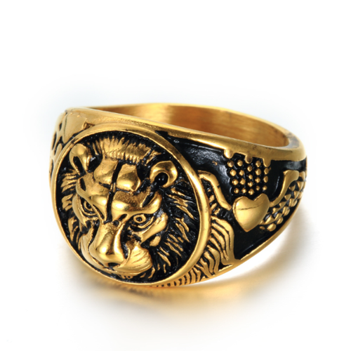 Anello Testa di Leone Oro