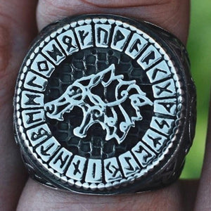 Bague Viking Loup Fenrir