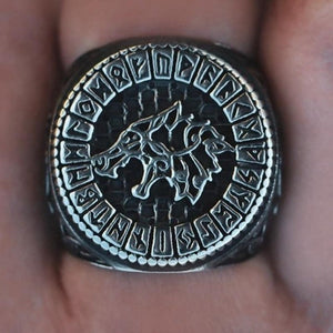 Bague Viking Loup Fenrir