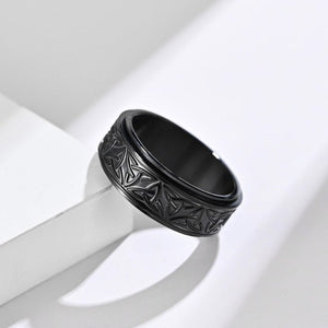 Bague Viking Ragnar Anneau Rotatif noir