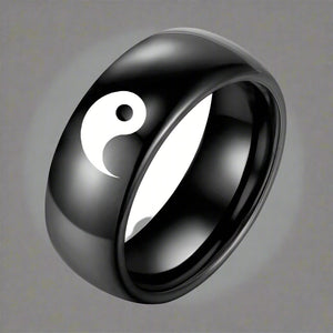 Bague Yin Yang couleur Noir 