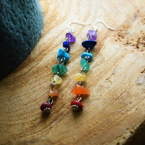 Boucle d'Oreille 7 Chakras Femme