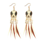 Afrikanischer ethnischer Ohrring beige