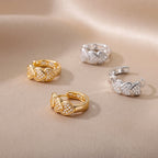 Herz-Ohrringe Gold - Silber