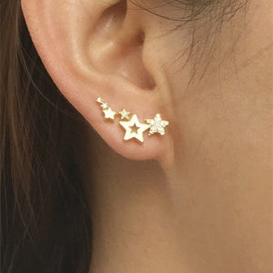 Boucles D'Oreilles Étoiles Piercing or