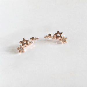 Boucles D'Oreilles Étoiles Piercing or rose