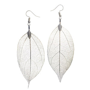 Boucles d'Oreilles Feuille Bohème argent