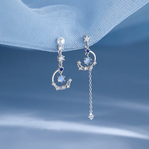 Boucles d'Oreilles Pendants Lune Femme