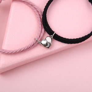 Bracelet Aimant Couple noir et rose