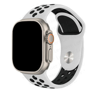 Bracelet Apple Watch de Sport blanc et noir