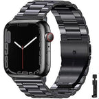 Bracelet Apple Watch en Acier Ultra Résistant noir + outil