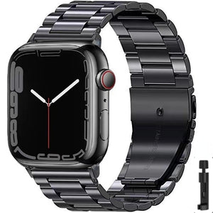 Bracelet Apple Watch en Acier Ultra Résistant noir + outil