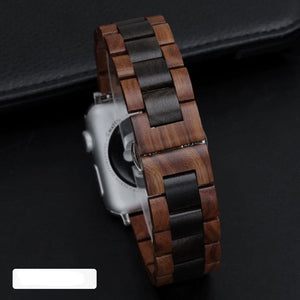 Bracelet Apple Watch en Bois brun et noir