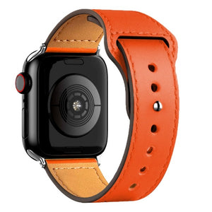 Bracelet Apple Watch en Cuir orange