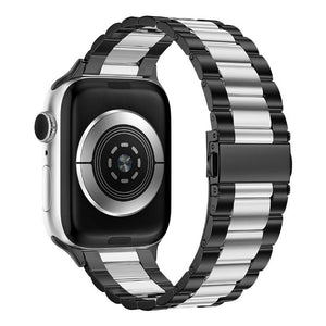 Bracelet Apple Watch en Métal noir et argent