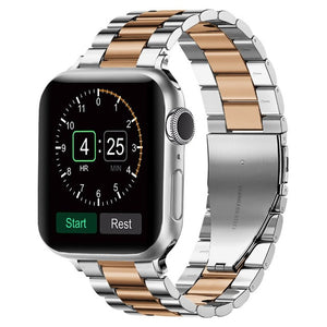 Bracelet Apple Watch en Métal argent et or rose