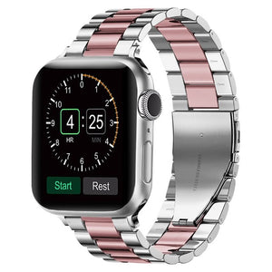 Bracelet Apple Watch en Métal argent et rose