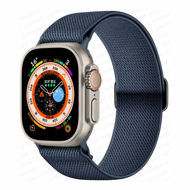Bracelet Apple Watch en Nylon Tissé bleu marine