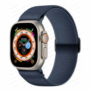 Bracelet Apple Watch en Nylon Tissé bleu marine