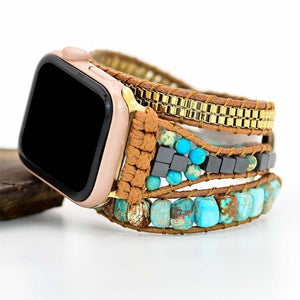 Bracelet Apple Watch Pierre Naturelle turquoise