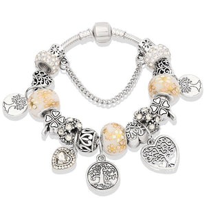 Bracelet Arbre de Vie Argent Femme blanc