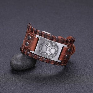 Bracelet Arbre de Vie Homme marron et argent