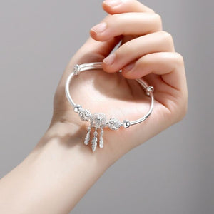 Bracelet Attrape Rêve Gourmette en Argent