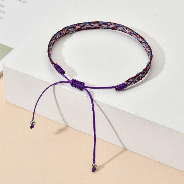 Bracelet Brésilien En Cuir Tressé - 6 Mm De Largeur, 20 Cm, Style Ethnique