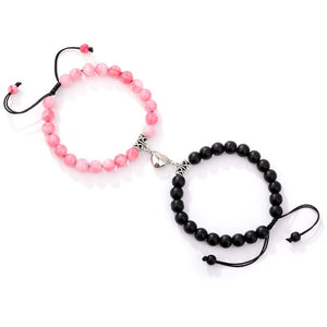 Bracelet Couple Perle rose et noir