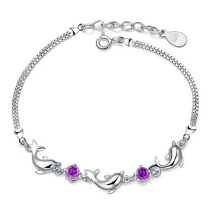 Bracelet Dauphin Argent violet